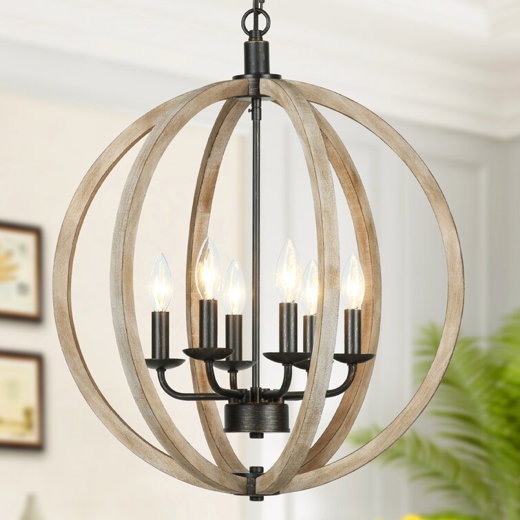 Kreitzer 6 - Light Dimmable Kitchen Island Globe Chandelier